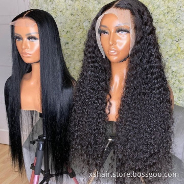 Cheap Wholesale Water Wave Lace Closure Human Hair Wigs For Black Women 12a Brazilian Virgin Hair Transparent Lace Front Wigs